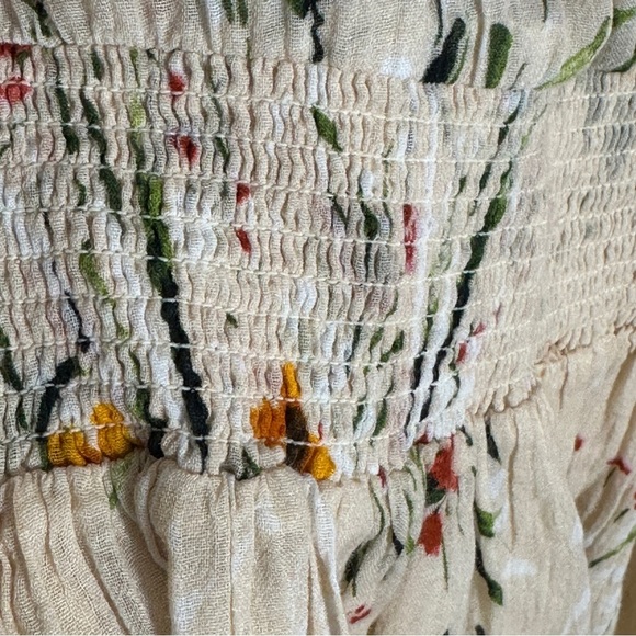 Sundance floral boho dress, semi-sheer gauzy fabric, size Small, cottagecore - Picture 4 of 11